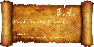 Bodánszky Anikó névjegykártya