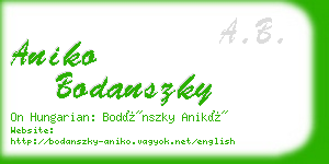 aniko bodanszky business card